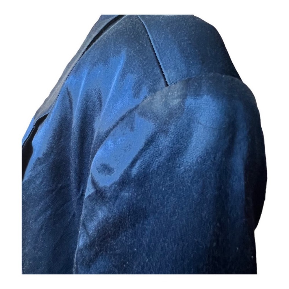 STAUD Shiny Royal Blue Satin Blazer - Picture 7 of 12